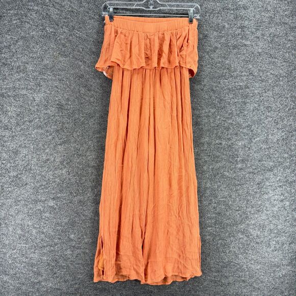Sincerely Jules Jumpsuit Women XS Orange Geometric Strapless Straight Casual - Picture 2 of 7